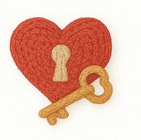 heart w/ keyhole + key set