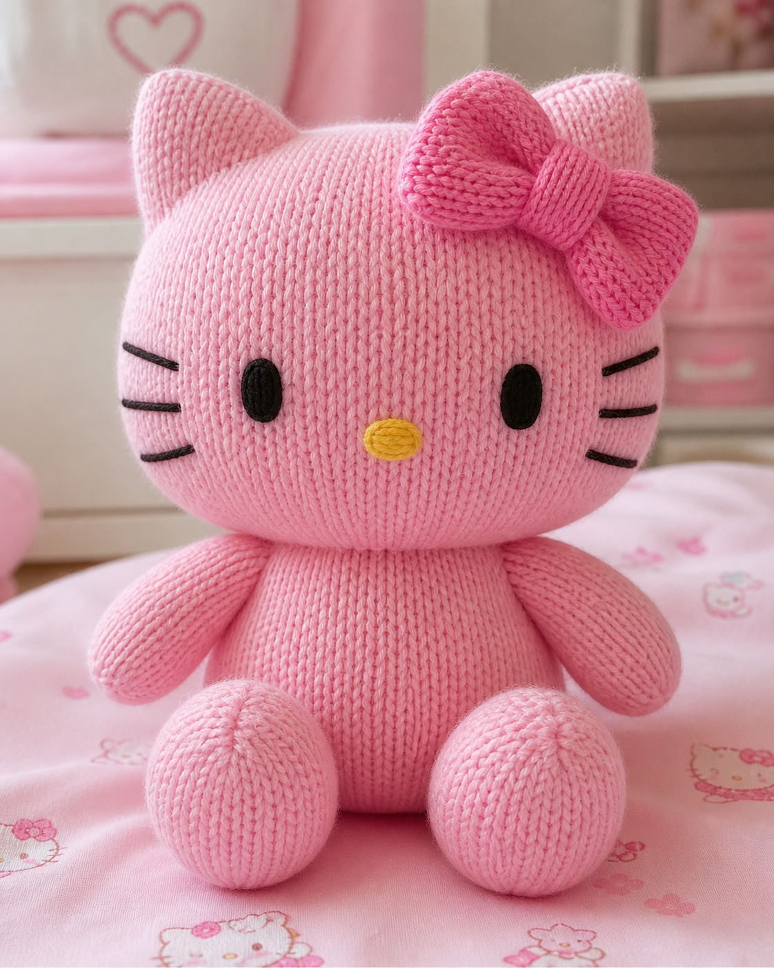 Pink Bow Kitty Plush