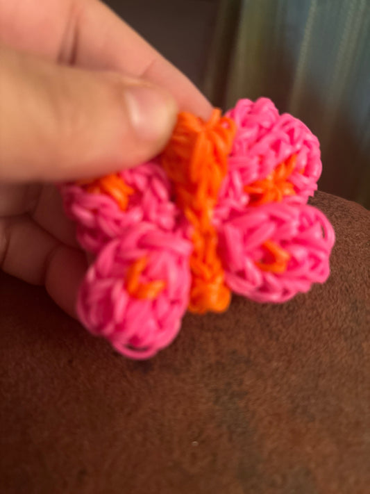 Loom Pink/orange butterfly